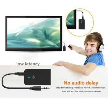 3,5 mm 2 V 1 Bluetooth5.0 Adaptér Bezdrôtovej HIFI Audio Vysielač, Prijímač pre Auto AUX Hudby Odosielateľovi Dongle Adaptér Pre TV, PC