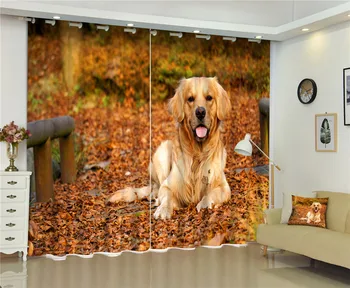 Záclony psa Luxus Zatmenie 3D Závesy Pre Obývacia Izba deti Spálne Okno Cortinas Závesy Rideaux Vlastnú veľkosť obliečka na vankúš