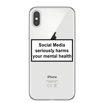 Sociálne Médiá vážne poškodzuje vaše duševné zdravie telefón puzdro pre iPhone X XR XS MAX 5S SE 6 6 7 8 plus Zábavné Mona Lisa Mäkké Pokrytie