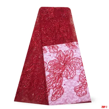 Béžová afriky tull čipky tkaniny vysokej kvality 2018 francúzsky čistý korálky guipure čipky textílie sequin pre večerné šaty f180723