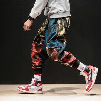 2020 Jeseň nový záznam ležérne Módne Hip Hop Haren Mužské Nohavice Japonský Čas Zakrývanie Stôp Deväť Časť Vo Víre trend Hot