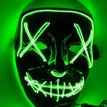 Spot dovolenku svetla masky Halloween EL svetelný maska čierna studeného svetla masky KTV strana led maska
