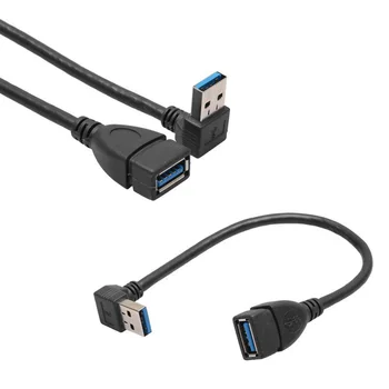 USB 3.0 Pravý Uhol 90 stupňov, Predlžovací Kábel Mužov a Žien Adaptér Viesť Kábel