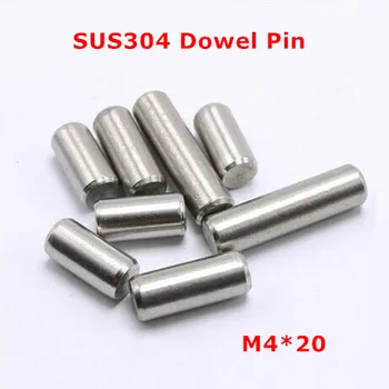 50pcs M4*20 Dia 4 mm Dowel Pin GB119 SUS304 nehrdzavejúcej ocele Valcový Kolík / Pevné Miesto Paralled Kolíky