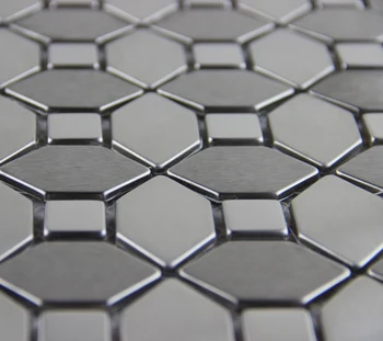 Hexagon nehrdzavejúcej ocele kovové mozaikové dlaždice, kuchyňa backsplash kúpeľňa so sprchou tapeta pozadie dekoratívny krb, steny dlaždice