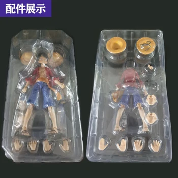 Pirát kráľ spoločné hnuteľného Luff ace slamený klobúk chlapec štyri výstroj dvojrozmerný ručne vyrobené bábiky hračky model ornament
