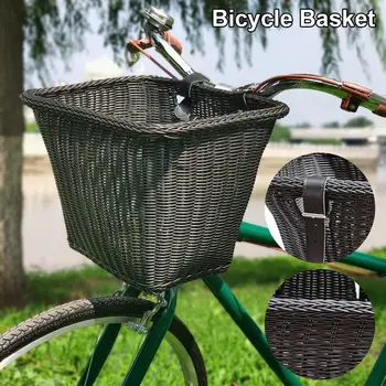 Koleso Kôš Koleso Ratan Wicker taška D-Tvarované Nepremokavé Bicykel, Skúter Predné Riadidlá Skladovanie Nakupovanie Nákladný Kontajner