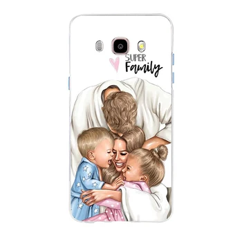 Pre Samsung Galaxy S6 S6edge A7 S7edge S8 S9 Plus A5 J2 J5 J7 2016 Módne Čierne Hnedé Vlasy Baby Mama Dievča Kryt Telefónu Prípade