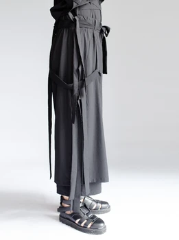 Nový dizajn pánske nohavice Viacvrstvových páse s nástrojmi voľnočasové nohavice nohavice jar, leto, jeseň a zima pantsBig metrov pánske nohavice
