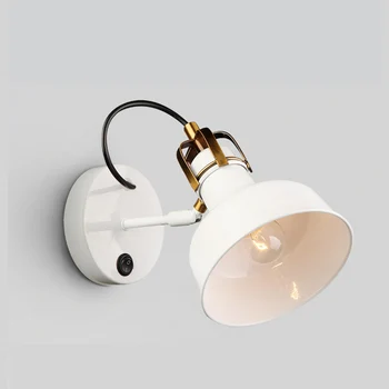 Americká Country štýle Loft Priemyselné vietor Nástenné svietidlo Jednoduché Biele Obývacia izba, Nočné lampy, Kreatívne štúdia Spálne
