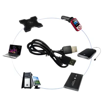 1pcs veľkoobchod Black USB 2.0 Samec Samec M/M Predĺženie Konektor, Adaptér, Kábel Kábel Drôt, Veľkoobchod