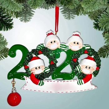 2020 Vianočný Stromček Prívesok Pozostalých, Masku Na Tvár Snehuliak, Vianočný Strom Rodiny Visí Prívesok Dekorácie Santa Darčeky