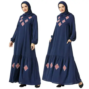 Moslimské Ženy Abaya Islamskej Kaftan Prehrabať Arabských Dlhý Rukáv Maxi Šaty Šaty Turecký Malajský Jeseň Voľné Rúcho Bežné Šaty