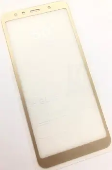 Tvrdené ochranné sklo na Samsung Galaxy A7 2018 A750 zlatom ráme plný lepidlo