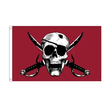 Kvalitné Lacné Pirátske Vlajky Polyester Tlač 90x150cm Lebky Vlajky Závesné Lietanie pre Mimo Deoration