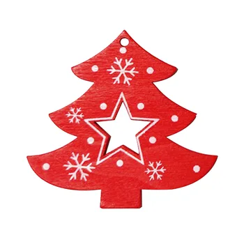 10pcs Červená Vianočné Drevené Lásky/Srdce/Star Stromu Visí Ozdoby na Vianočný Stromček, Závesné Dekorácie Vianoce Tree Decor Deti Darčeky