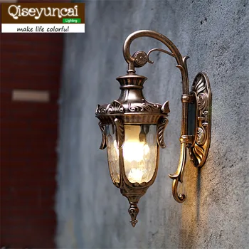 Qiseyuncai Európskej vonkajšie nástenné svietidlo retro uličkou villa exteriérové LED nástenné svietidlo nepremokavé vonkajšie nástenné svietidlo záhradné svetlo