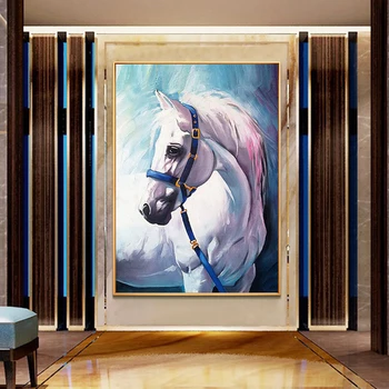 Moderný Umelec Maľoval Abstraktné Kôň Umenie Maľba Na Plátno Na Stenu Umenie Frameless Obrázok Dekorácie Pre Live Miestnosti Domova Darček