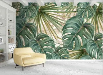 Steny papiere domova 3d prispôsobiť 3d nástennú maľbu, tapety Rastlín zelenej listovej Obývacia izba, spálňa domova tapety