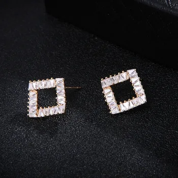 20 mm Štvorcového Tvaru Trendy Cubic Zirconia Ženy, Svadobné Party Zapojenie dresing Stud Náušnice Šperky Závislosť E6980