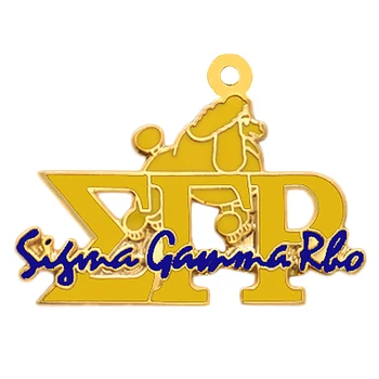 Horúce obľúbené grécke písmeno spoločnosti GAMMA SIGMA RHO sorority symbol smalt kovov, pudel prívesok charm