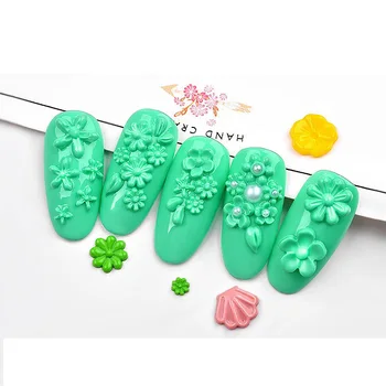 3D Akrylové Rezbárstvo Formy pre Nail Art Dekorácie DIY Dizajn, Mäkké Silikónové Nail Art Kvety, Listy Vzor Šablóny Nechty Umenie