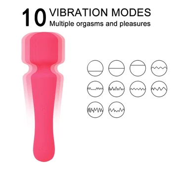 10 Frekvencia Nabíjania AV Vibrátor Sexuálne Hračky Pre Ženy Masturbator Stimulácia Klitorisu Čarovná Palička G-Spot Vibrátor Telo Masážneho