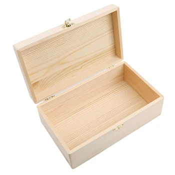Drevené Úložný Box Denník Farba Scotch Pine Obdĺžnikový Flip Masívneho Dreva Darčeka Ručné Remeselné Šperky Prípade