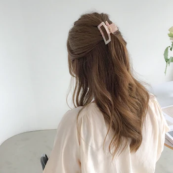 Kórejský Akryl Ženy Vlasy Pazúry Krab Svorky Kúzlo Obdĺžnik Lady Sponky Do Vlasov Retro Make-Up Hairdress Vlasy Styling Nástroj Geometrické