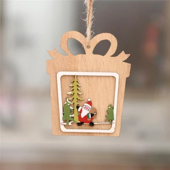 Vianočné Dekorácie Drevené Duté Malý Prívesok, Ozdoby Na Vianočné Stromčeky Domov Vianočné Dekorácie