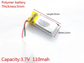 3.7 V,110mAH,501225 PLIB; polymer lithium ion / Li-ion batéria pre GPS,mp3,mp4,mp5,dvd,bluetooth,model hračka mobile bluetooth