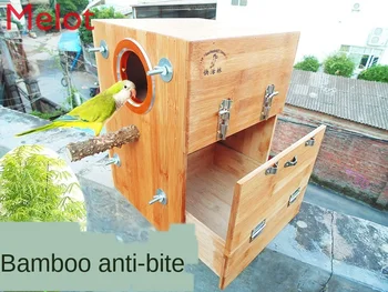 Papagáj Chov Box Zásuvky Vtáčie Hniezdo Xuanfeng Inkubátor Vertikálne Masívneho Dreva, Bambusové