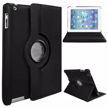 Ochranné Pokrytie 360-stupňové Otáčanie Kožené puzdro pre Apple Ipad Vzduchu/ipad5 Stojan Prípadoch PU Flip Šikovný Tablet Professional