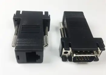 50 ks/Množstvo 15 KOLÍKOVÝ konektor VGA pre konektor RJ45 Nové VGA Extender Muž Na ethernet Cat5 Cat5e RJ45 Ethernet Adaptér Žena