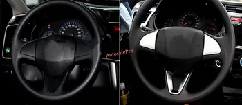 Pre Honda City 2016 Matný ABS Chrome plastové Interiér Volant, Kryt Výbava 3ks Dekorácie autopríslušenstvo