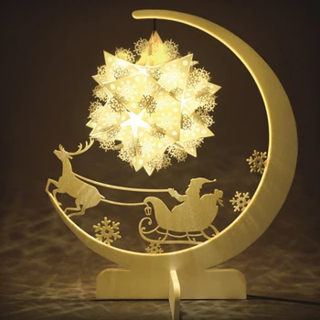 LED Vianočné Domova DIY Nočné Svetlo USB Štúdia Izba Malá Stolná Lampa 3D Domov Dekoratívne Papier Rezbárstvo Lampa