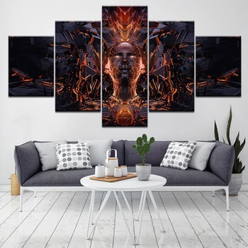 Požiar ľudských 5 Kus HD Tapety Umelecké Plátno Tlačiť moderné Plagát Modulárny umenie maľba na Obývacia Izba Domova