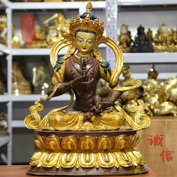 45 CM veľké DOBRÝ sochu budhu Ázia Budhizmus Gilding zlaté Exorcizmus bezpečnosti Vajrasattva Samantabhadra Bódhisattva sochu budhu