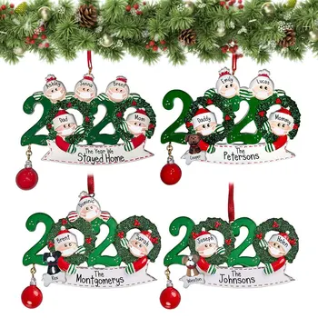 Vianočné Ozdoby 2020Family DIY Vlastnoručný Názov Bábika Snehuliak, Vianočný Strom Visí Prívesok Home Party, Vianočné Dekorácie