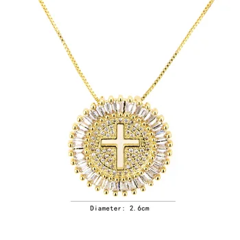 SUNSLL Zlatá/strieborná Farba/čierna Meď náhrdelník Bielymi Zirkónmi Cross Prívesok Náhrdelníky dámske Módne Šperky, prívesok darček