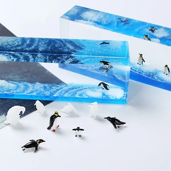 10 Tvary Epoxidové Živice Výplň Mini Penguin Modelovanie Silikónové Formy Landspace Náplne Živice Šperky Náplne DIY Odlievanie Umeleckých Remesiel