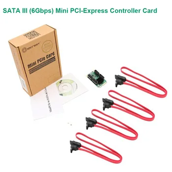 4 Portu SATA III 6Gbps/s Mini PCI-e Controler Karty Marvel 88SE9215/SATA3.0 rozhranie rozšírenie Podpora NCQ/MSI/Port násobiteľ