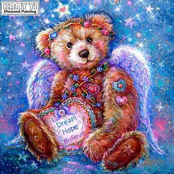 Plné Námestie vŕtať 5D DIY Diamond maľovanie Medveď hračka Diamond Výšivky Mozaiky Cross Stitch Drahokamu dekor HYY
