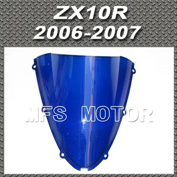 Čelné sklo Čelné sklo Modré Motocykel Doplnky Na Kawasaki ZX10R 2006 2007 06 07