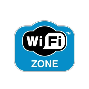 Módne WiFi Zóna Internet Samolepky PVC Nálepky Tela, Dekorácie, Nálepky ZWW-2518, 12.7 cm * 10.6 cm