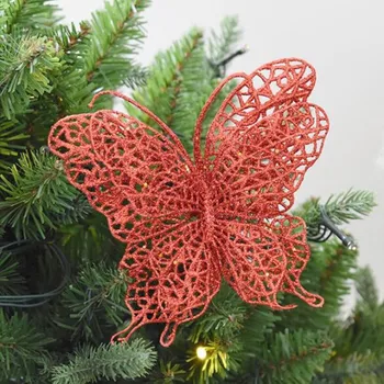 Umelé Simulácia Motýľ, Ozdoby na Vianočné stromčeky Vianočné 12pcs/Pack Rodiny Dekorácie Prívesok