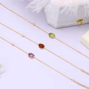 Šperky 2020 Pozlátené striebro 925 šperky Nový Štýl Módy S925 Pozlátené Mincový Striebro Jednoduché Crystal Energie Gem Bracele ewelry