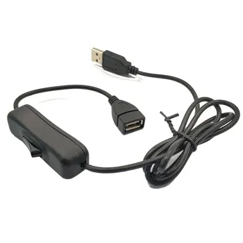 USB Samec Samica Predlžovací Kábel S vypínačom 1M Napájací Linka 4-core 28AWG Čistej Medi Drôt Podporu U disku, prenos dát
