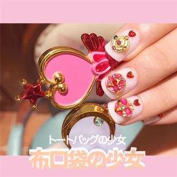 Sailor moon série Japonských roztomilý 3D falošné nechty Krém pure color false nechty s nit dekorácie lady plný nechty, tipy nevesta