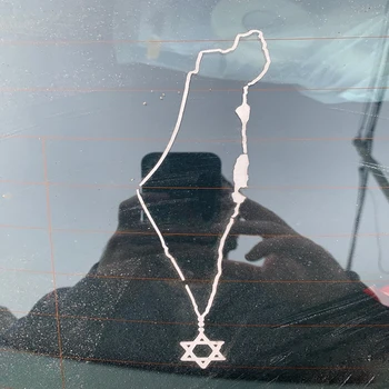 30511# Auto Nálepky Izrael Mapa Náhrdelník Vinyl Odtlačkový Nepremokavé Auto Dekorácií na Truck Nárazníka Zadného Okna